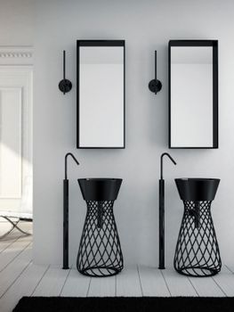 Раковина Artceram Wire 43 WIL001 03 00 Черная — фото 3, Раковины накладные