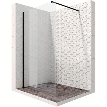 Душевая перегородка Ambassador Walk-in 110х200 15031111 профиль Черный стекло прозрачное — фото 1, Душевые перегородки