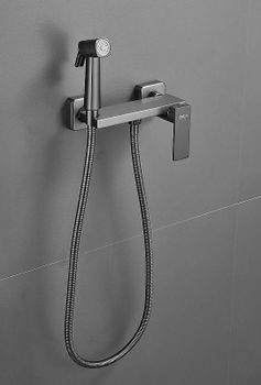 Гигиенический душ со смесителем Haiba HB5517-3 Оружейная сталь — фото 3, Гигиенические души