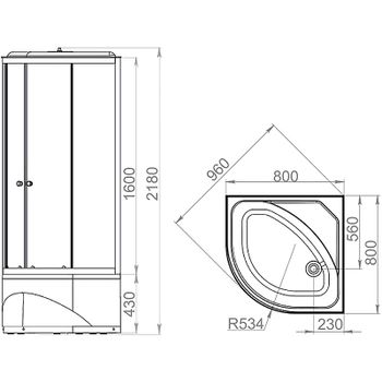 Душевая кабина Melodia della vita Classica 80x80 MB01004 без гидромассажа — фото 2, Душевые кабины