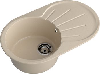 GRANFEST Мойка RONDO 750L 1-чаша+крыло 750*460мм кашемир арт.GF- — фото 1, Кухонные мойки
