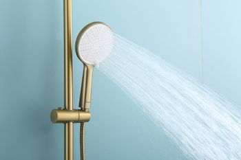 Душевая система Raglo R20.26.03 с термостатом Золото матовое — фото 10, Душевые стойки