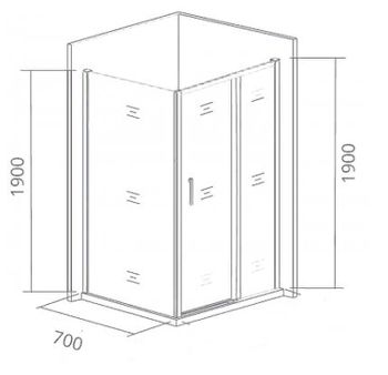 Душевая стенка Good Door Cofe SP-70-C-B 70 КФ00017 профиль Черный стекло прозрачное — фото 3, Боковые стенки