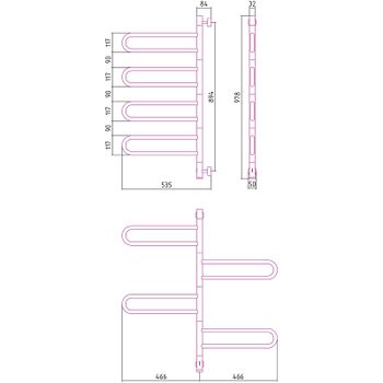 Электрический полотенцесушитель Сунержа Парео 4.0 978х535 30-0823-0978 Белый матовый — фото 5, Электрические полотенцесушители