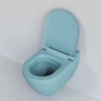 Унитаз Ambassador Nord 133T20801 подвесной Голубой матовый без сиденья — фото 2, Подвесные унитазы