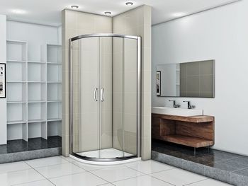 Душевой уголок Good Door Infinity R-90-C-CH 90x90 профиль Хром стекло прозрачное — фото 2, Душевые уголки четверть круга