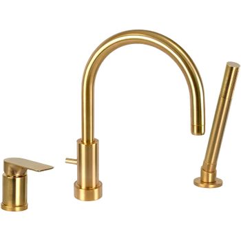 Смеситель на борт ванны Remer Infinity I07BG Золото брашированное — фото 1, Смесители на борт ванны