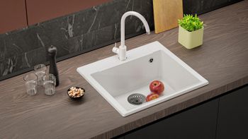 Кухонная мойка Polygran ARGO-560 (№16 Черный) — фото 1, Кухонные мойки