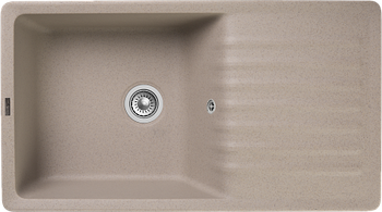 GRANFEST Мойка QUARZ 73 1-чаша+крыло 860*480мм песочный арт.GF-ZW- — фото 1, Кухонные мойки