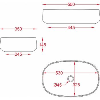 Раковина-чаша Artceram Cognac 55 COL008 41 00 Matera — фото 2, Раковины накладные