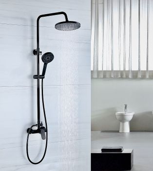 Душевая система Bond B01-8188 Черная матовая — фото 7, Душевые стойки