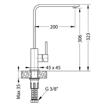Смеситель для кухни Alveus Genesis Jenny Brs 1129066 Брашированная сталь — фото 2, Смесители для кухни