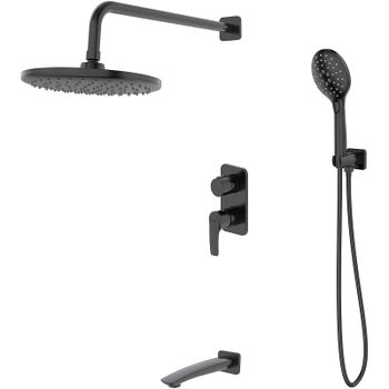 Душевая система Iddis Ray RAYBL03i68 Черная матовая — фото 1, Встраиваемые душевые комплекты