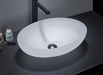 Раковина-чаша CeramaLux 51 GL49-JA Белая матовая — фото 3, Раковины накладные