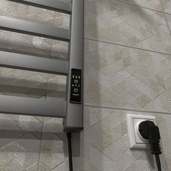 Электрический полотенцесушитель Маргроид 8110 профильный 800x500 8110-8050-5179-7024 с полкой Графит — фото 2, Электрические полотенцесушители