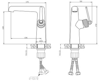 Смеситель "Bangkok Black" д/рак, арт. BG26MB — фото 2, Смесители для раковины