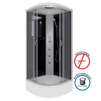 Душевая кабина Niagara Classic NG-3502-14G (100х100х215) средний поддон(26см),стекло тонированное,4  — фото 1, Душевые кабины