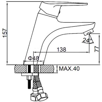 Смеситель для раковины Ledeme H40 1040L Хром — фото 9, Смесители для раковины