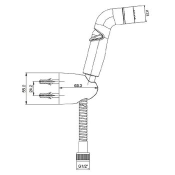 Гигиенический душ E.C.A. 402111045EX Хром — фото 2, Гигиенические души