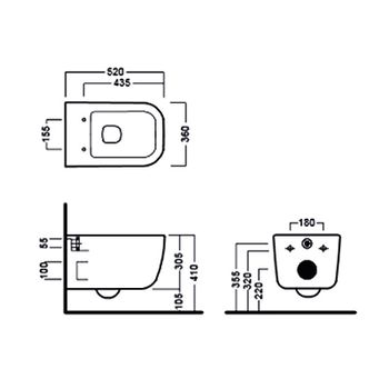 Унитаз Hatria Bianca Y3AK01 подвесной без сиденья — фото 4, Подвесные унитазы