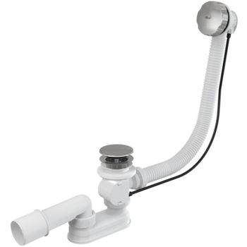 Слив-перелив Alcaplast A55KM-80 полуавтомат Белый Хром — фото 1, Сливы-переливы