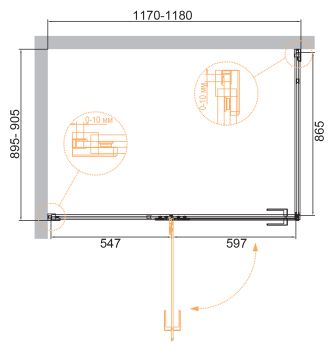 Душевой уголок CEZARES BELLAGIO-AH-1-120/90-C-BORO — фото 2, Душевые уголки