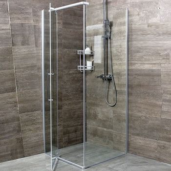 Душевой уголок Erlit Comfort 100х100 ER10110H-C1 профиль Хром стекло прозрачное — фото 3, Квадратные душевые уголки