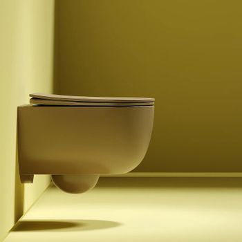 Унитаз Ceramicanova Modena Rimless CN6063MC подвесной Капучино матовый с сиденьем Микролифт — фото 14, Подвесные унитазы