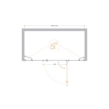 Душевая дверь CEZARES VERONA-W-B-13-40+60/40-C-Cr — фото 3, Душевые двери в нишу