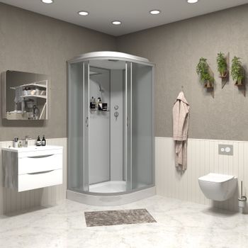 Душевая кабина Niagara Classic NG-3312-14R (120х80х215) низкий поддон(13см),стекло матовое,3 места — фото 3, Душевые кабины