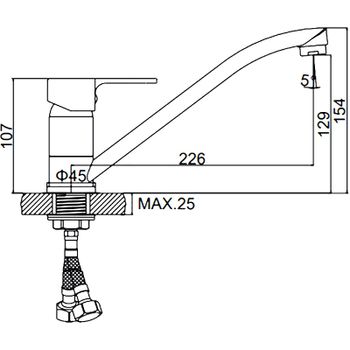 Смеситель для кухни Ledeme H03W 4903-WL Белый Хром — фото 8, Смесители для кухни