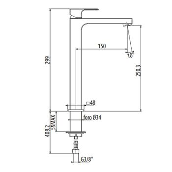 Смеситель для раковины Gattoni Kubik 2584/25NO Черный матовый — фото 2, Смесители для раковины
