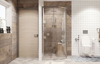 Душевой уголок Ambassador Queen 100х100 11011102 профиль Хром стекло прозрачное — фото 4, Душевые уголки четверть круга