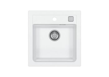 Мойка для кухни ALVEUS GRANITAL ATROX 20 ARCTIC - G11 470 X 500 1X в комплекте с сифоном 1132823, — фото 1, Кухонные мойки