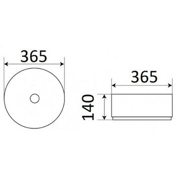 Раковина-чаша CeramaLux 37 C1055 Бело-золотая — фото 2, Раковины накладные