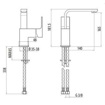 Смеситель для раковины Gattoni Kubik 2557/25C0 Хром — фото 2, Смесители для раковины
