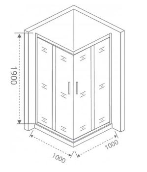 Душевой уголок Good Door Cofe CR-100-C-B 100x100 КФ00007 профиль Черный стекло прозрачное — фото 2, Квадратные душевые уголки