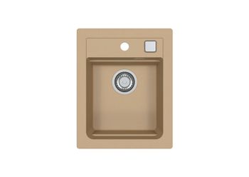 Мойка для кухни ALVEUS GRANITAL ATROX 10 BEIGE - G55 400 X 500 1X в комплекте с сифоном 1132823 — фото 1, Кухонные мойки