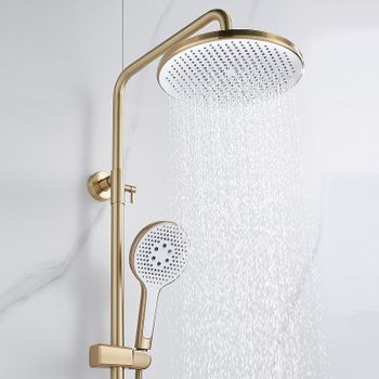 Душевая система Rose R39G R3936G Золото матовое — фото 7, Душевые стойки