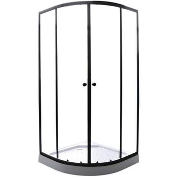 Душевой уголок Parly 90x90 ZE911B профиль Черный стекло прозрачное — фото 1, Душевые уголки четверть круга