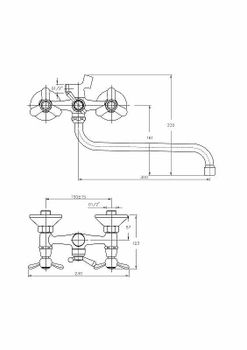 Смеситель для ванны Haiba HB2212 универсальный Хром — фото 2, Смеситель для ванны