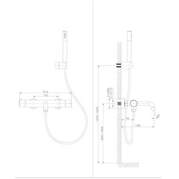 Смеситель для ванны Raiber Graceful RPG-003 Золото матовое — фото 4, Смеситель для ванны