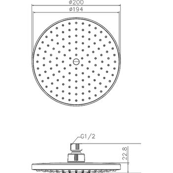 Верхний душ Swedbe Calypso 5048 Хром — фото 3, Верхние души