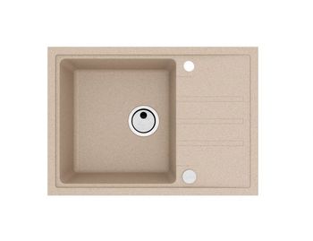 Мойка для кухни ALVEUS GRANITAL INTERMEZZO 40 G55 BEIGE 680x480x200 в комплекте с сифоном 1117292 — фото 1, Кухонные мойки