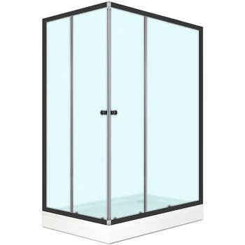 Душевой уголок Melodia della vita Cube 120x80 MCNCB12080MBk профиль Черный стекло матовое — фото 1, Прямоугольные душевые уголки