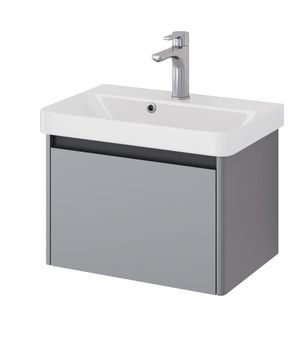 Тумба Luxury, 55 см, подвесная, 1 ящик, серый базальт — фото 1, Тумбы под раковину