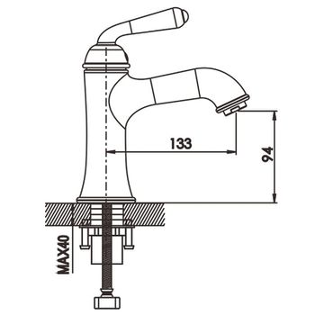 Смеситель для раковины Rose R02E R0201E Золото — фото 2, Смесители для раковины
