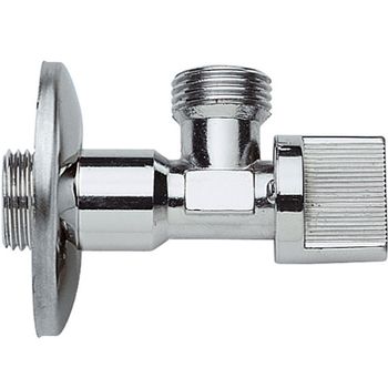 Запорный вентиль Remer 128R1238 Хром — фото 1, Комплектующие для туалета