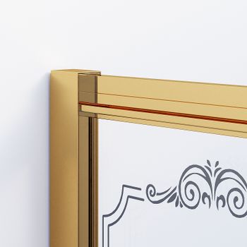 Душевой уголок Ambassador Royal 100x100 18015305 профиль Золото стекло белое с рисунком — фото 4, Душевые уголки четверть круга