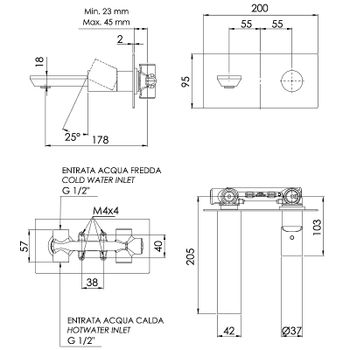 Смеситель для раковины Remer Edge EG515NO Черный матовый — фото 2, Смесители для раковины